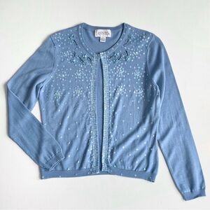 Vintage Casual Corner Annex Blue Sequin Cardigan